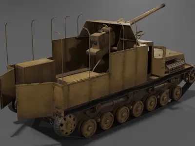 Type 5 Na-To Self-Propelled AT Gun Low-poly 3D model