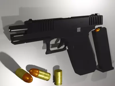 Glock 17 gen 5 low poly Low-poly 3D model