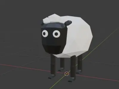 Low-poly Sheep in polygonal shape Free low-poly 3D model