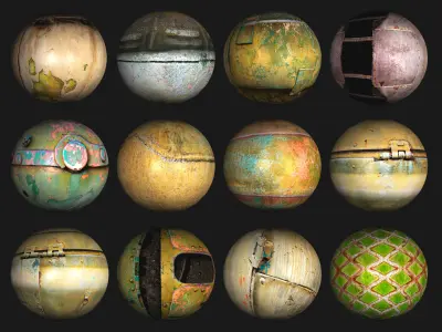30 worn out rusty vehicle armor PBR photo seamless 4k textures Texture