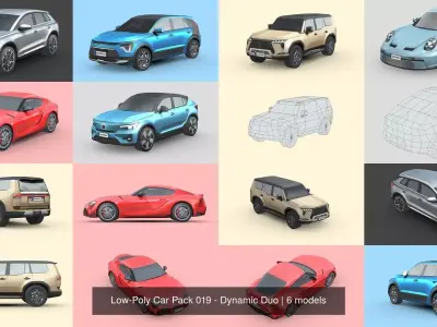 Low-Poly Car Pack 019 - Dynamic Duo