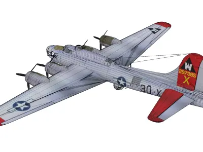 Boeing B-17 Flying Fortress Low-poly 3D model buy