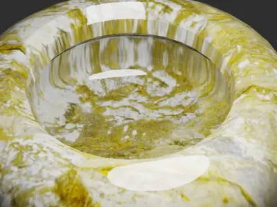 Porcelain bowl likes stone and bowl melt animation Free low-poly 3D model