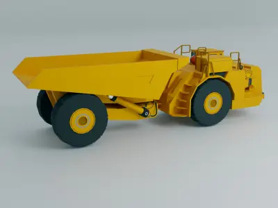 Underground Articulated Truck Heavy Vehicle Low-poly 3D model