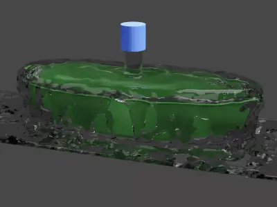 waterfall in bathtub Low-poly 3D model