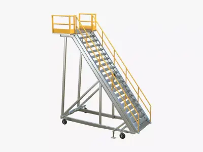 Airplane Stairs PBR Low-poly 3D model