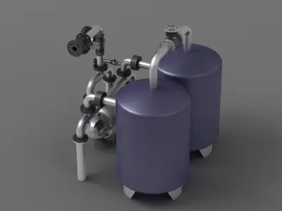 steampunk boiler industrial machine mechanism old pipe  3D model