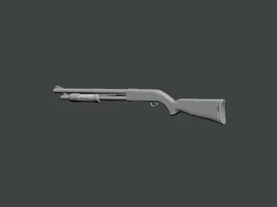 3D Model-GUN0003 shotgun 3D print model
