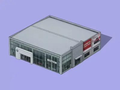 4S dealership Low-poly 3D model