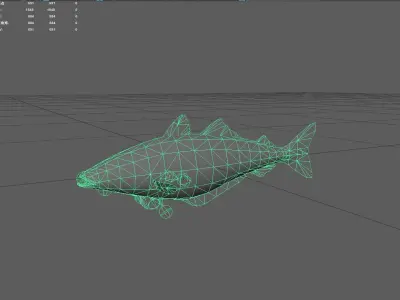 Coalfish Low-poly 3D model