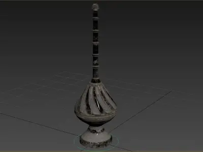 ornamental metal pipe with long handle 3D model