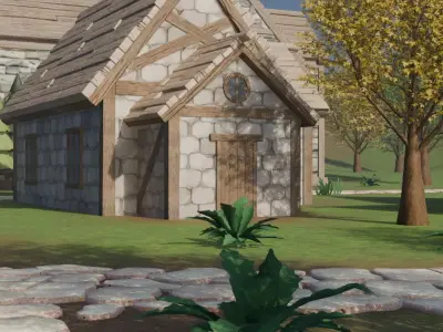 Fantasy Village Landscape 3D model purchase