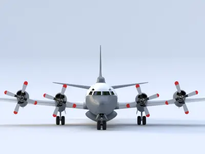 Lockheed EP-3E Aries II - THE EAVESDROPPER -  Low-poly 3D model