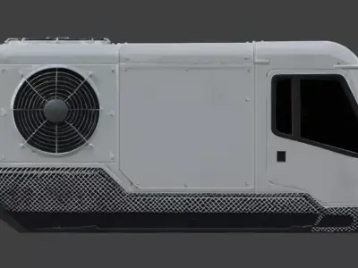Realistic Sci-Fi Hover Van 3D Model Low-poly 3D model
