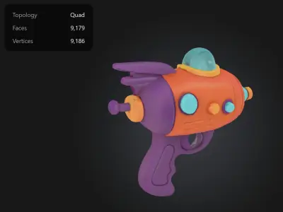 Ray Gun Stylized Low-Poly 3D Model Low-poly 3D model Free 3D model