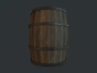 Medieval barrel Free low-poly 3D model
