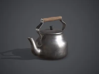 Vintage Old Kettle Teapot Low-poly 3D model