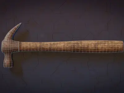 Game-Ready Rusted Hammar Low-poly 3D model