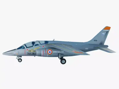Dassault Alpha Jet E153705-RU - French Air Force Low-poly 3D model
