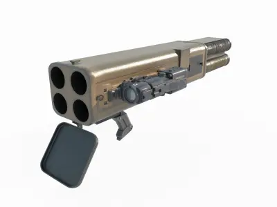Future sci-fi weapon rocket launcher 3D model
