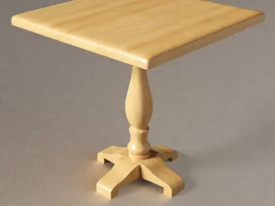 Cafe Bistro Wooden Table Free 3D model