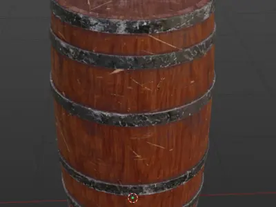 3D Wooden Barrel Free low-poly 3D model