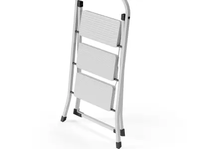 3-Step Metal Stepladder Low-poly 3D model