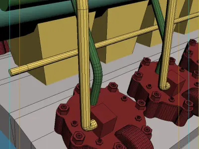 Gas transfer pump Low-poly 3D model