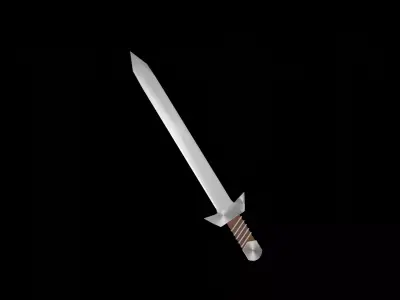 Low Polly - Realistic - Medieval Sword  Free low-poly 3D model