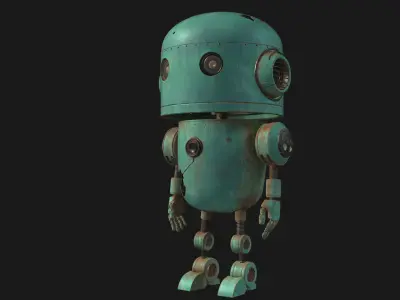 Rusty Robot 11 Low-poly 3D model