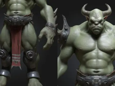 Ogre Warrior Sci-Fi Warlord Low-poly 3D model