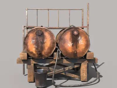 Barrel Oil Platform 3D model