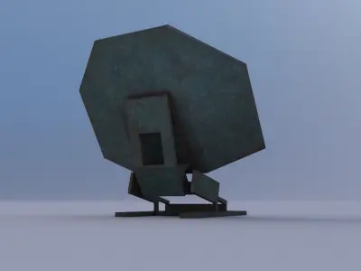 Radar 04 Low-poly 3D model