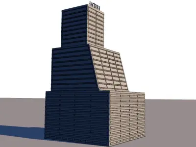 Background high rise optimized building 2 Low-poly 3D model