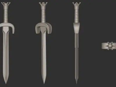 Warcraft Footman high poly 3D model