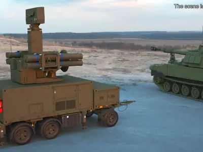 Crotale NG Air Defense Missile System 3D model