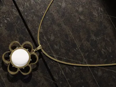 neckless pedant  jewelry diamond 3D model