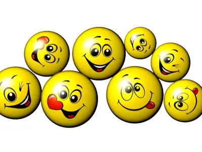  Emoticons Collection in cartoon style 3D model