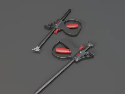 Realistic Industrial Clamp with PBR Texture Low-poly 3D model