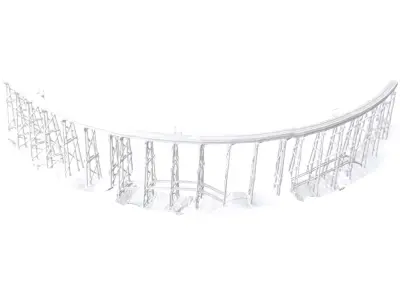 Railway track bridge 3D model