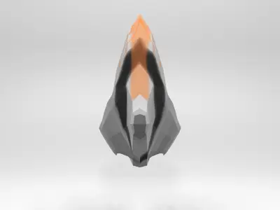 Butterflyfish polygonal fish Low-poly 3D model