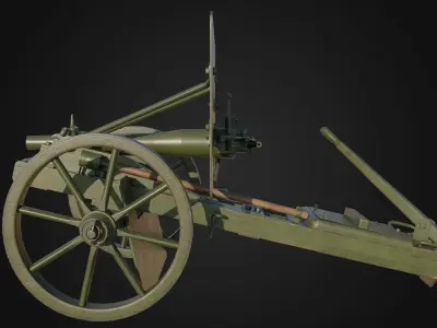 37mm Rosenberg gun Low-poly 3D model