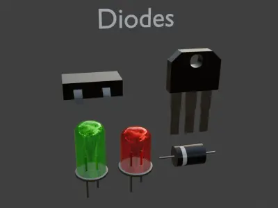 Electrical components  Low-poly 3D model