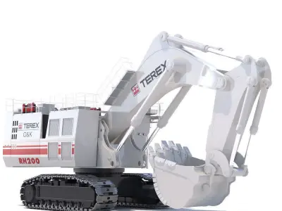 Mining Excavator Terex Rh200 Backhoe 3D model