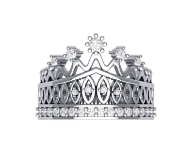 Crown Ring 3D print model