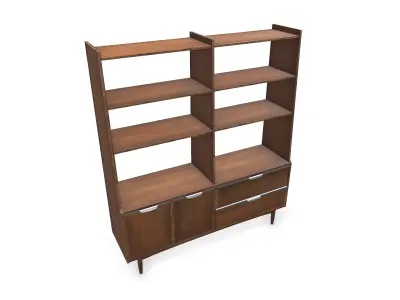 Old Wooden Bookshelf Low-poly PBR Low-poly 3D model