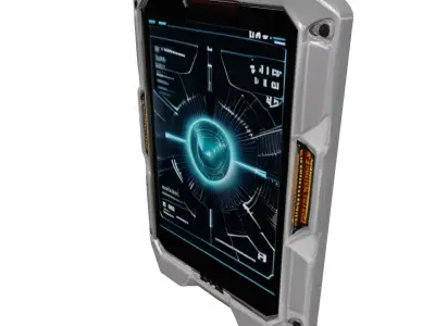 SciFi Data Pad with Cracked Screen 3D model