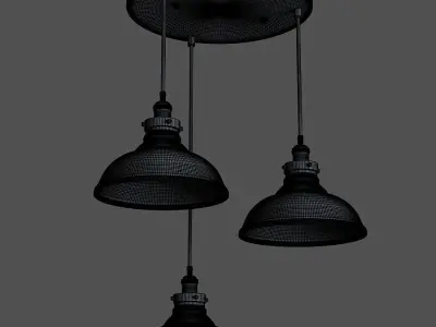 ARTCRAFT 3-Light Bronze and Copper Pendant 3D model