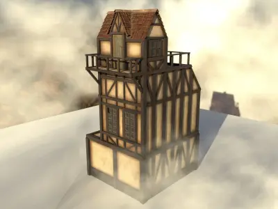 Detailed Medieval House 2 Low-poly 3D model