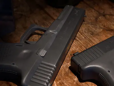 GLOCK 17 handgun high poly 3D model